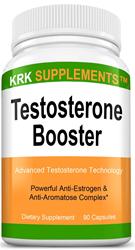 Testosterone Booster Anti-Estrogen Anti-Aromatase Complex Tribulus Terrestris Extract Chrysin Diindolylmethane DIM Eurycoma Longifolia Jack Gamma Oryzanol 90 Capsules KRK Supplements