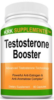 Testosterone Booster Anti-Estrogen &amp; Anti-Aromatase Complex Tribulus Terrestris Extract Chrysin Diindolylmethane DIM Eurycoma Longifolia Jack Gamma Oryzanol 90 Capsules KRK Supplements